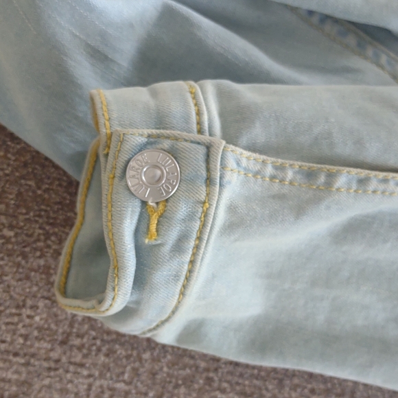 Lularoe jean jacket beautiful patchwork like new! Size Large. - Picture 7 of 8